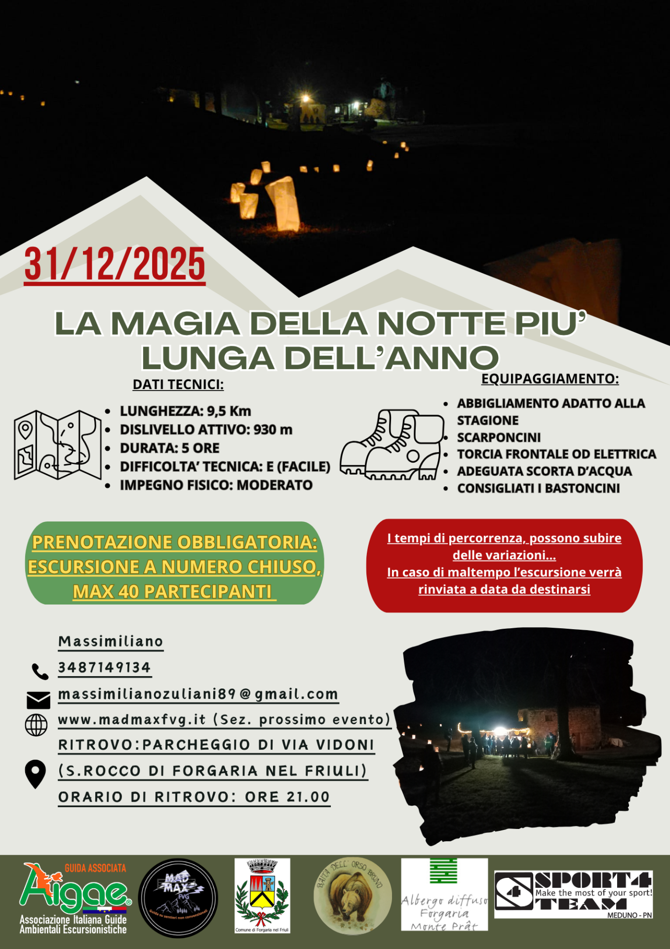 Escursione aperta a tutti per festeggiare l'arrivo dell'anno nuovo nel punto più panoramico dell'altopiano di Monte Prat.