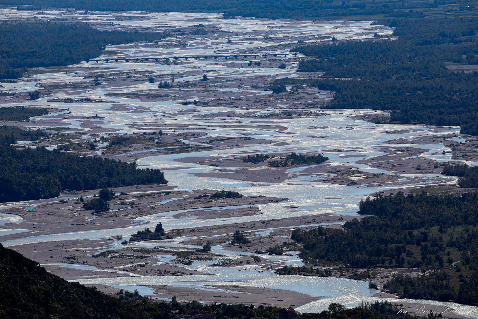 Panoramica fiume Tagliamento da Monte Prat.